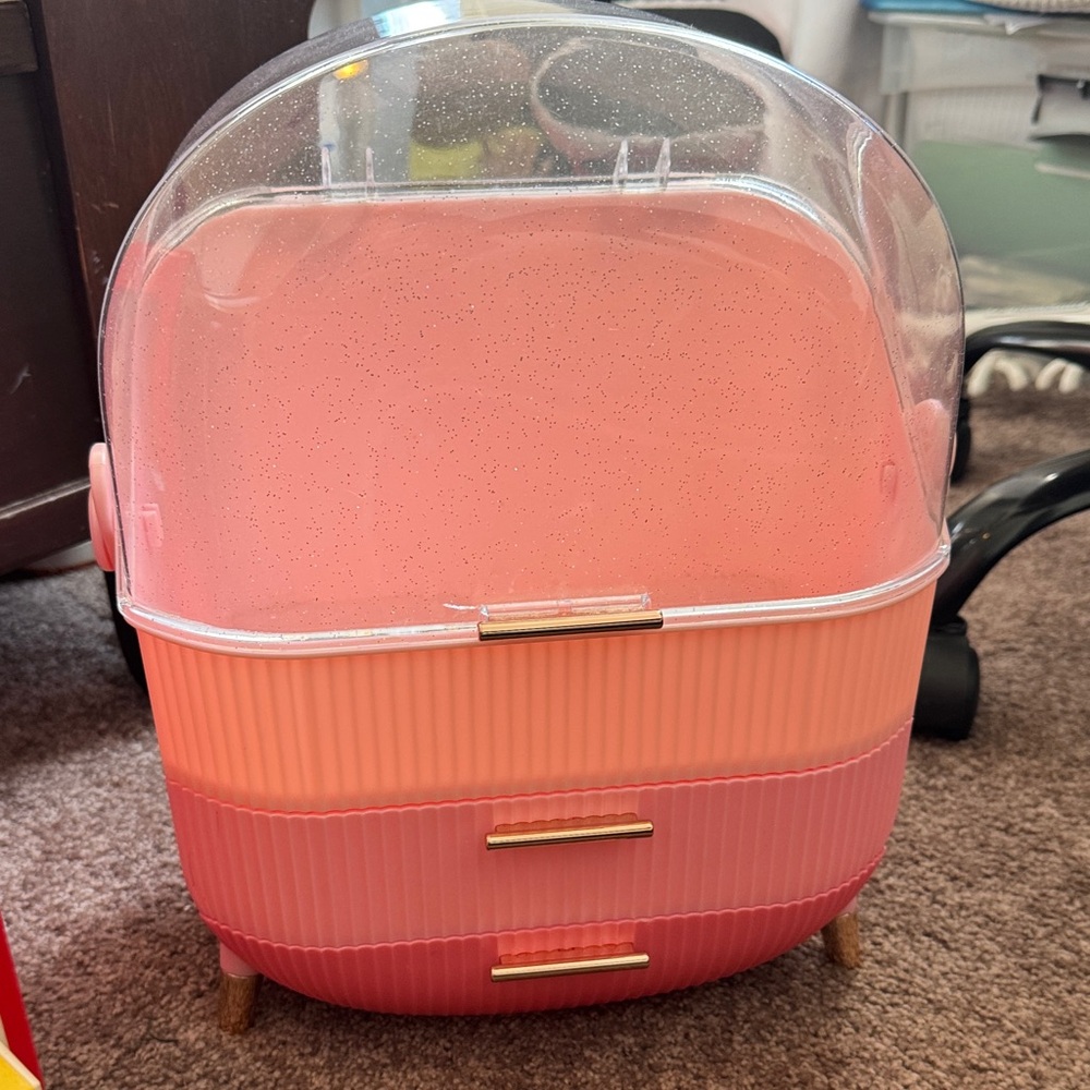 Pink Storage Organizer with Clear Lid